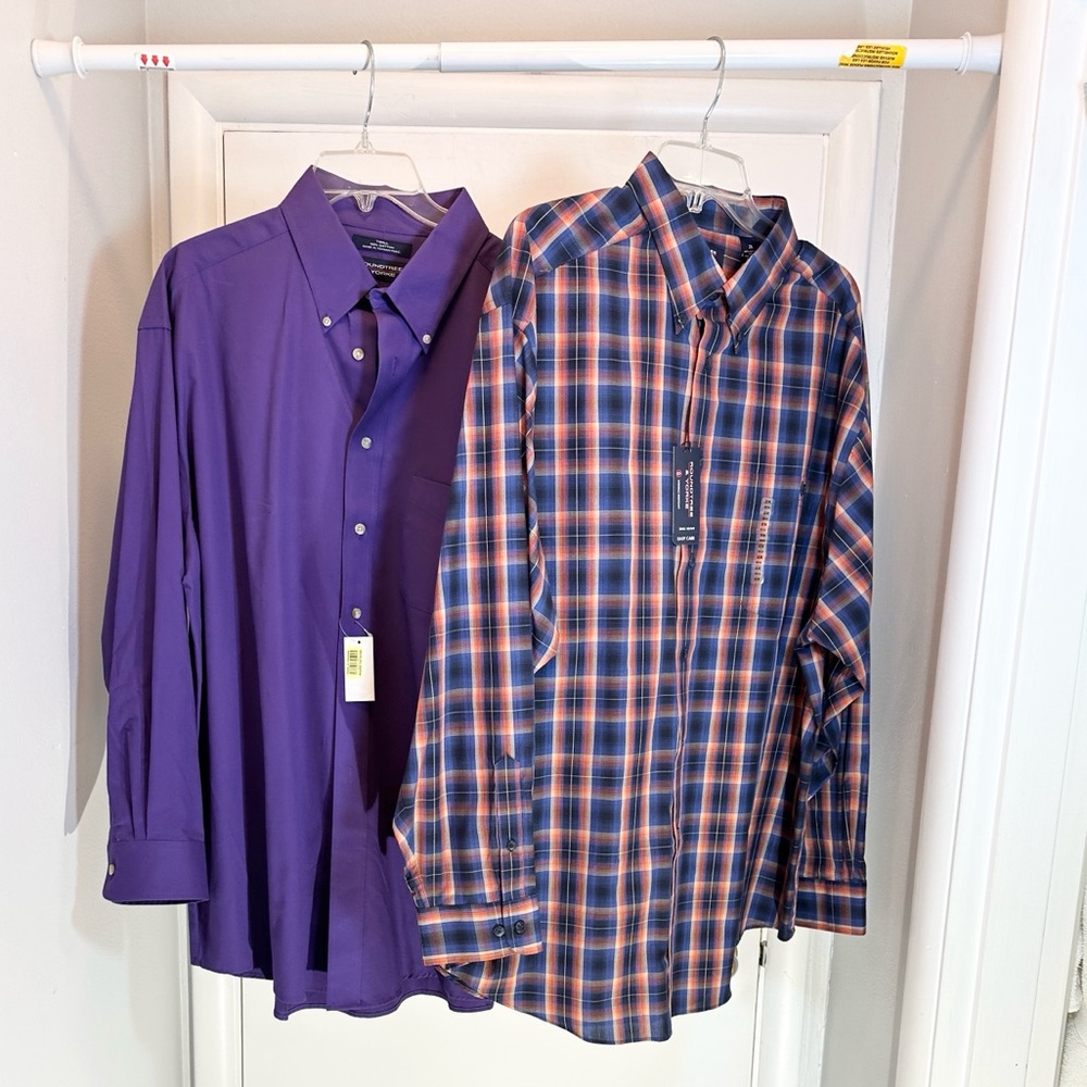 NWT Pair Roundtree & Yorke Long Sleeve Shirt XXL - Picture 3 of 9